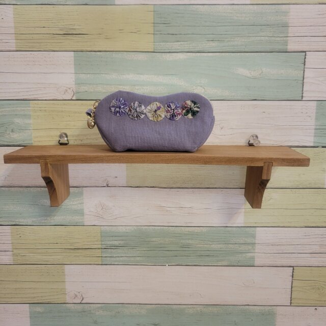 ヨーヨーキルトのポーチ《紫》