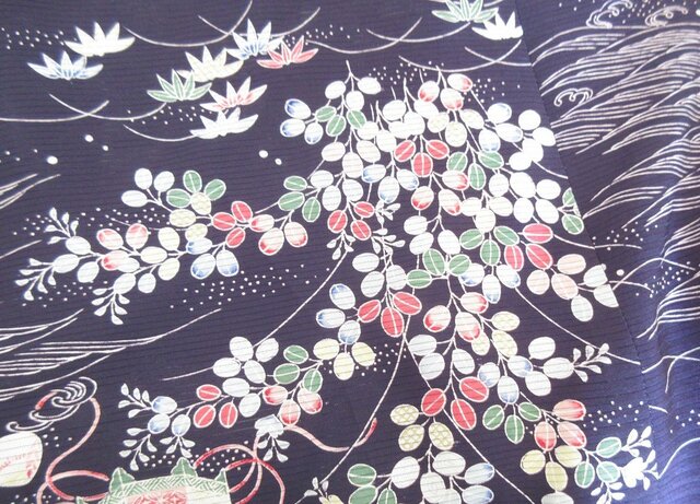 ‪‪❤︎‬ 未着用 格子絽 夏着物 仕付け糸付”やさしき萩”訪問着 6515 ❤︎ 未着用 格子絽 夏着物 仕付け糸付”やさしき萩”訪問着 6515