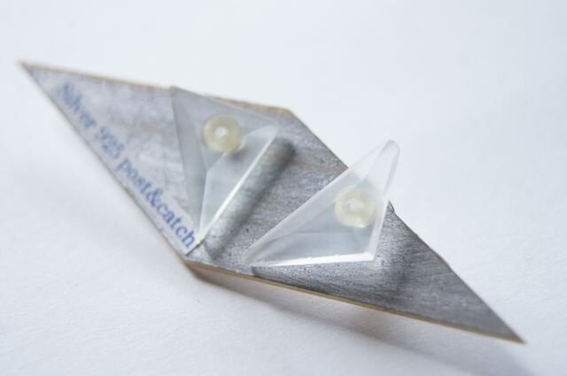 △▶▽ウミノサンカク SEA GLASS ピアス - c -の画像1枚目