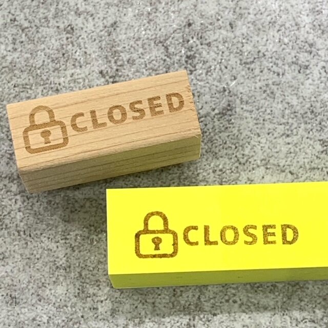 鍵 CLOSEDハンコ スタンプ 印鑑 ゴム印 確認ハンコ【送料無料】