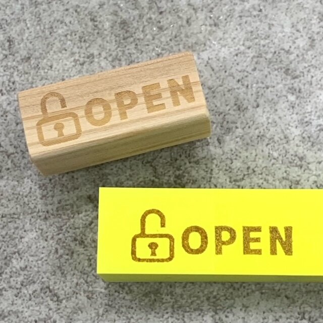 鍵 OPENハンコ スタンプ 印鑑 ゴム印 確認ハンコ 【送料無料】
