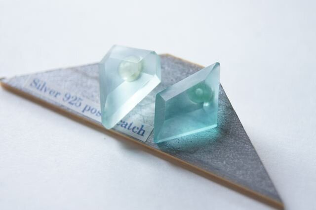 △▶▽ウミノカクカク SEA GLASS ピアス - j -の画像1枚目