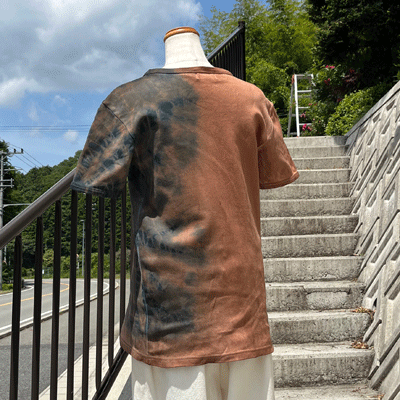 藍・柿渋重ね染め紳士物Tシャツ25037 | iichi 日々の暮らしを心地よく