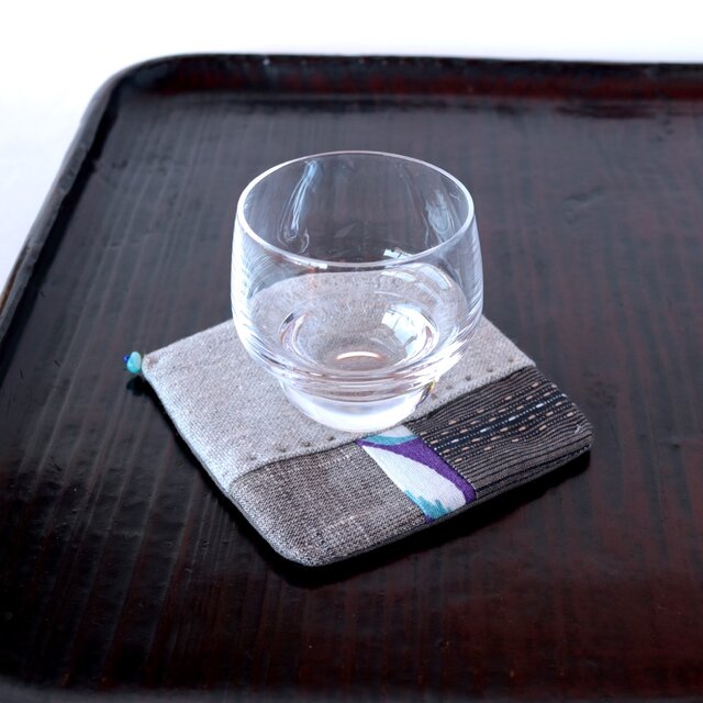 布のかけら　コースター　フィードサック　16