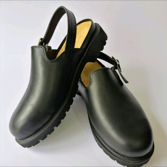 ◇本革サボサンダル◇無料サイズオーダー◇受注生産◇本革◇ブラック