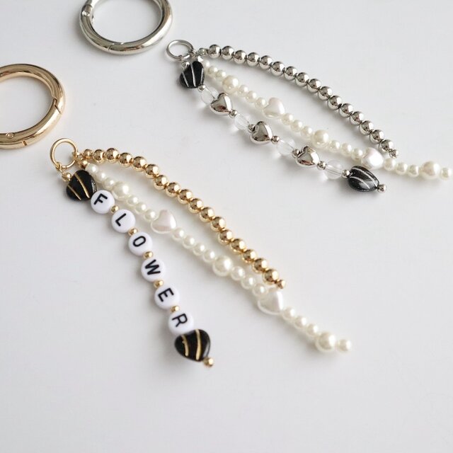 バッグにつけるだけ♪／ ジャラジャラバッグチャーム＜ゴールドmix