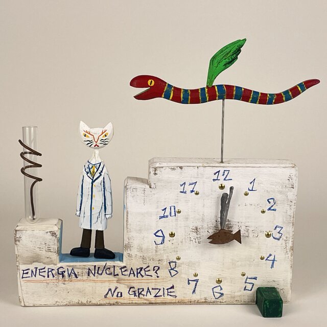 Dr.Strange Cat Clock (一凛刺し付)［ホワイトｘブルー］