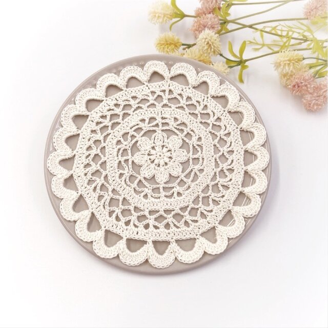 お花のレースドイリー/015/ホワイト