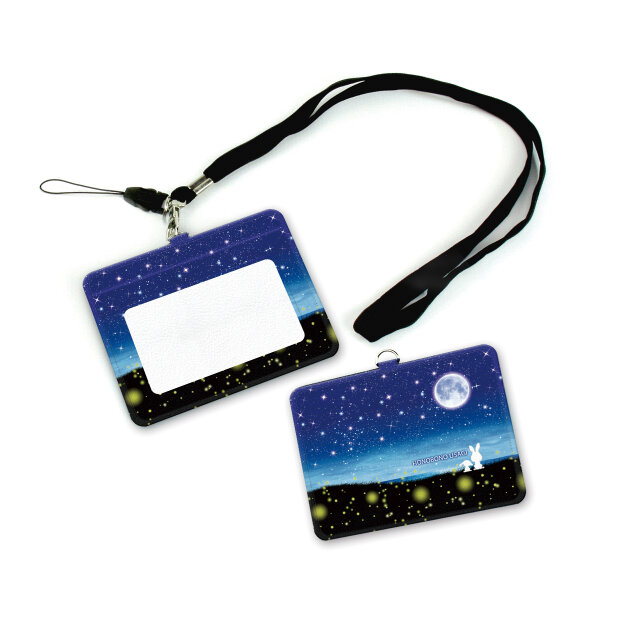 IDケース/IDカードホルダー/パスケース【ほのぼのうさぎ（蛍火）】（名入れ可）