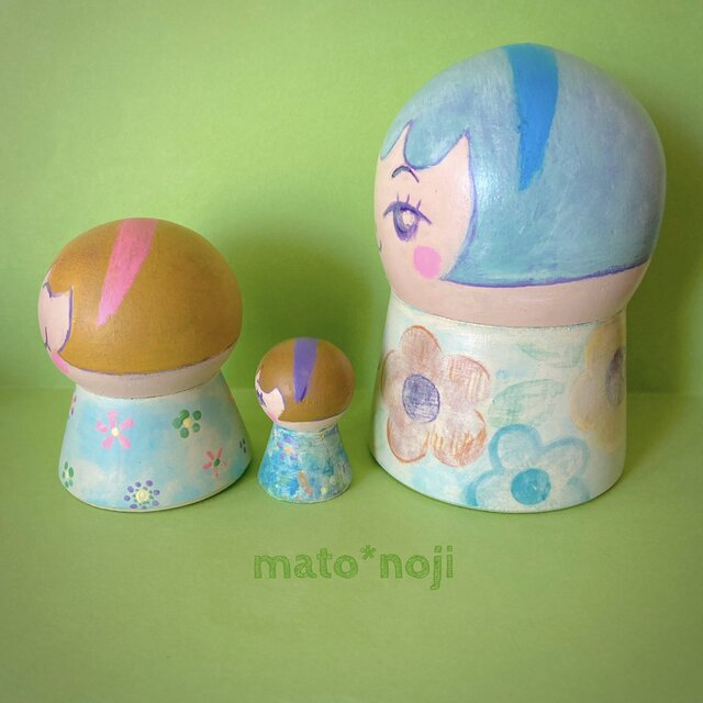 初夏のオシャレちゃん テルマト3人組 マトリョーシカ | iichi 日々の