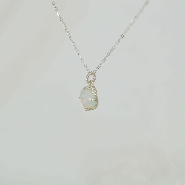 ハンドメイド ネックレス オパール付き 約70cm オパールのネックレス 【公式通販】