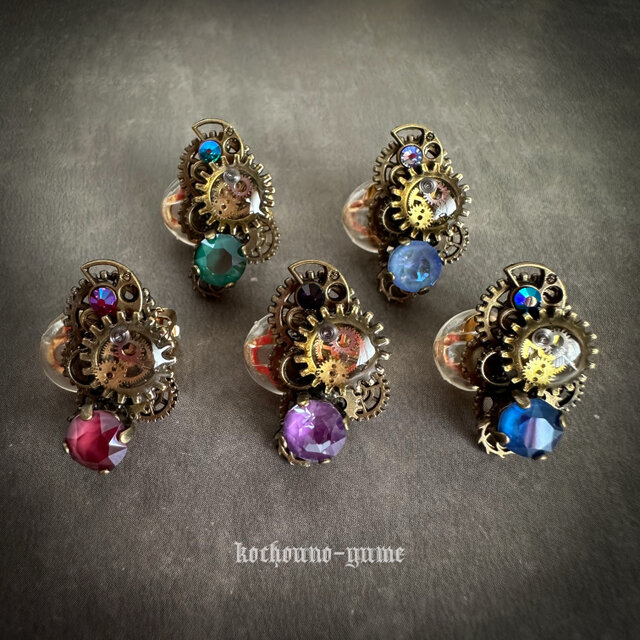 +受注製作+『イリオス/全10色』スチームパンク イヤーカフ