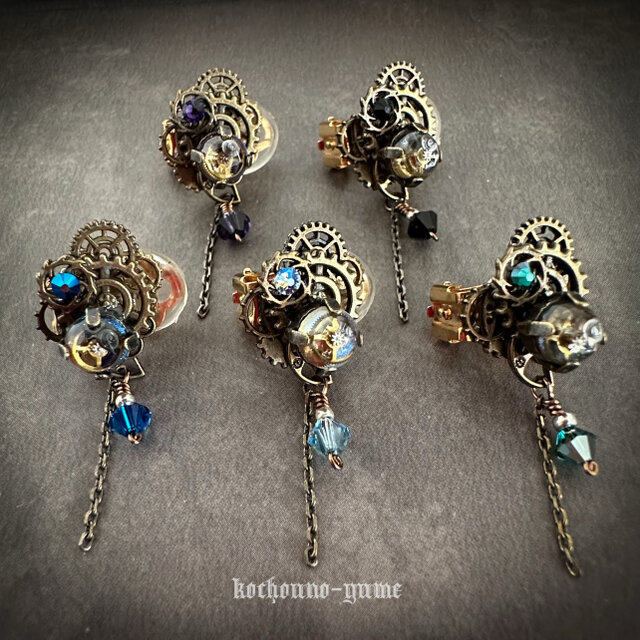 +受注製作+『セナ/全10色』スチームパンク イヤーカフ