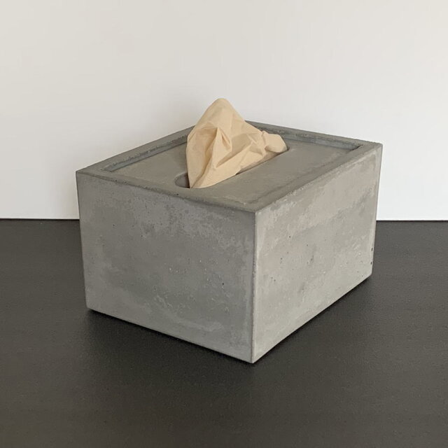 卓上テッシュケース コンクリート製／無印良品対応サイズ
