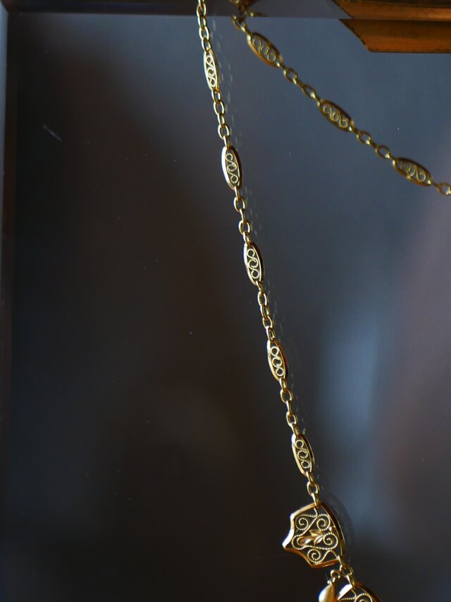 FN-17】フィリグリーネックレス K18YG フランスアンティーク
