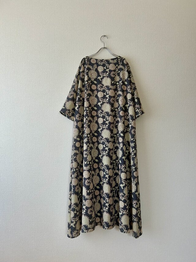 Sale20%オフ インド綿ハンドブロックプリントのAラインシルエットの