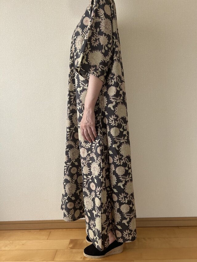 【美品】Fabindia ファブインディア　スリットワンピース　ブロックプリント 楽天市場】Shanti Shanti ディンティブロックワンピース【WEB