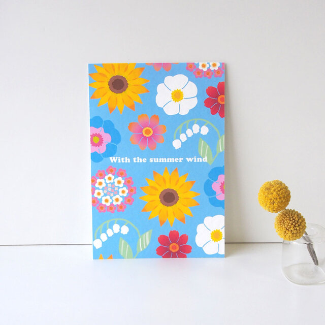 用途選べるポストカード【夏の花】４枚セット