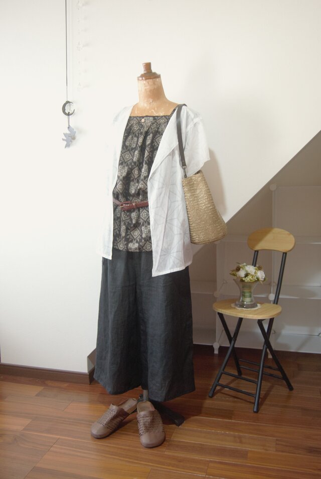 展示品 泥大島 メダリオンのチュニック 着物リメイク | iichi 日々の