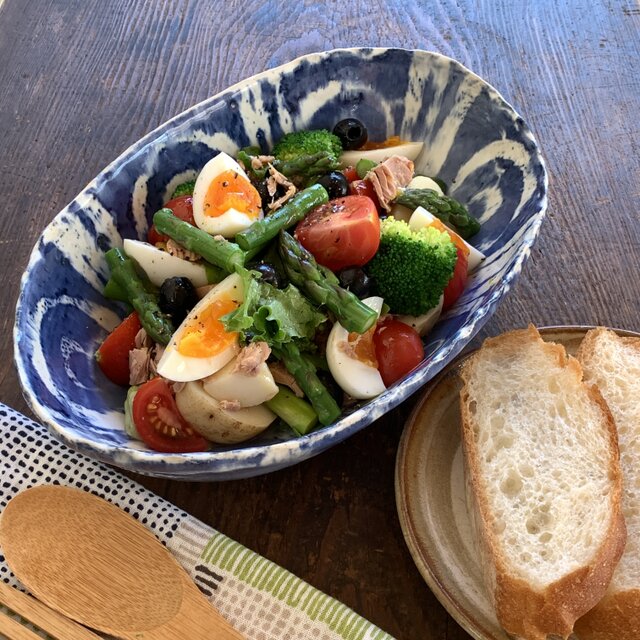 南フランス　ニースブルーをイメージしたサラダボウル