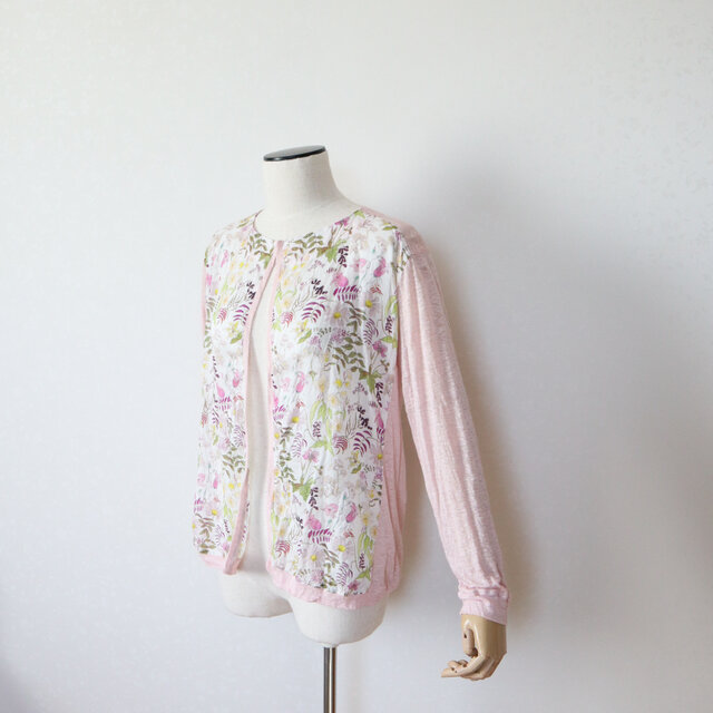 リバティ　チャートウェルとリネンニットのカーディガン　