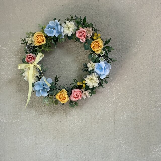 爽やかな紫陽花のリース♡