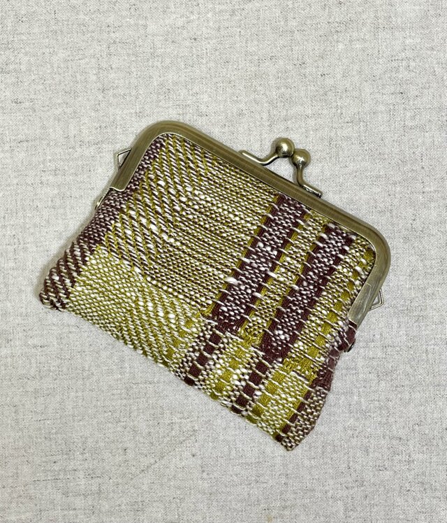 手織りがまぐちポーチ