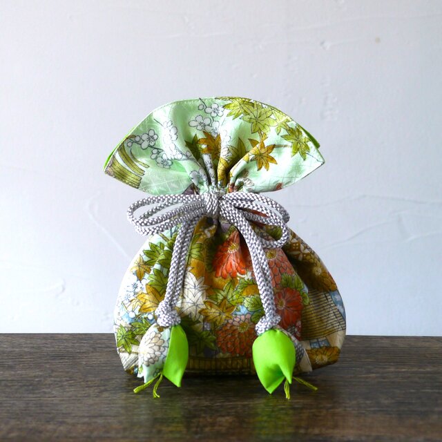 着物　巾着　めでた尽くし　幸せを呼ぶFUGURO