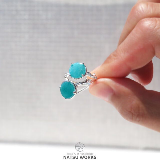 アマゾナイト in クォーツ リング / Amazonite in Quartz Ring 1