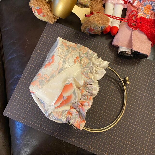 和洋折衷 名古屋帯リメイク ハンドバッグ バック ショルダーチェーン