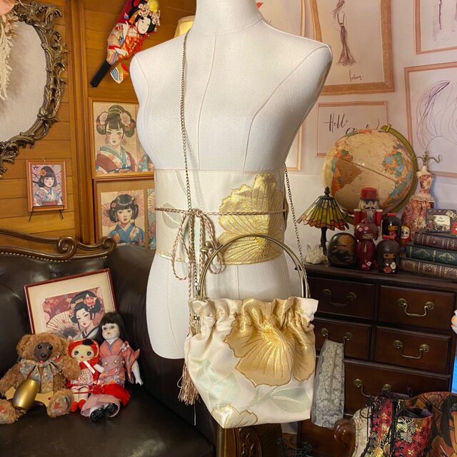 和洋折衷 名古屋帯リメイク ハンドバッグ バック ショルダー