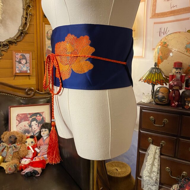 名古屋帯 リメイク サッシュベルト 飾り帯 和洋折衷