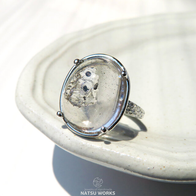 水入り水晶 リング / Enhydro Quartz Ring 1
