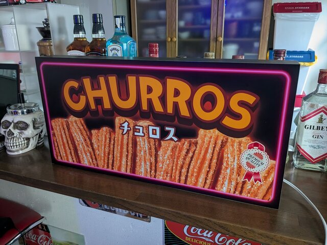 【Lサイズ】チュロス お菓子 洋菓子 カフェ 看板 置物 雑貨 ライトBOX Lサイズ】チュロス お菓子 洋菓子 カフェ 看板 置物 雑貨 ライト