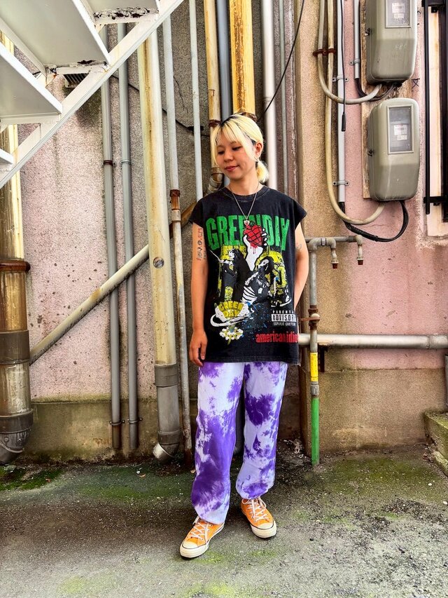 タイダイ スウェットパンツ Mサイズ パープル ムラ染め HD24-23