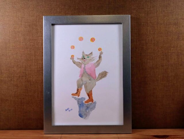 水彩「長靴をはいた猫」 | iichi 日々の暮らしを心地よくする