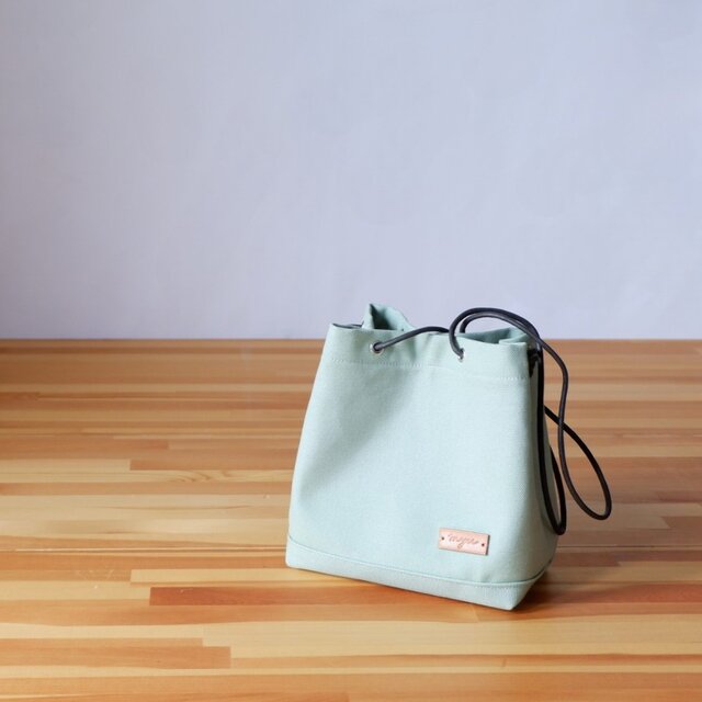 2wayスクエアポシェット◇ミントグリーン◇倉敷帆布