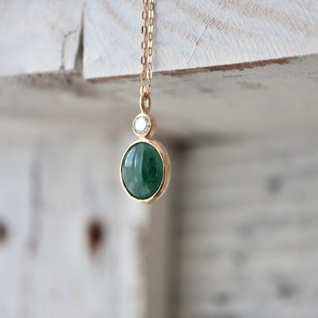 K10[インペリアルjadeite]翡翠necklace