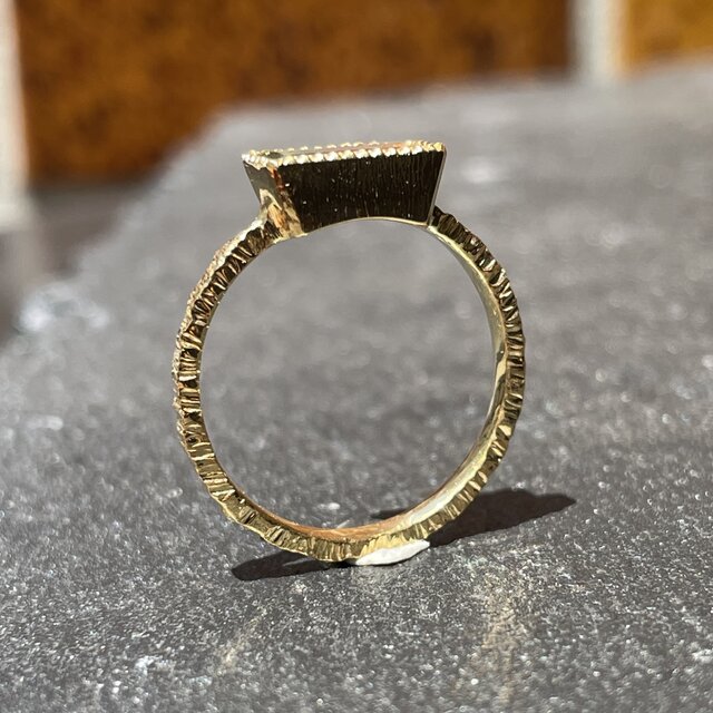 バイカラートルマリン 0.72ct バゲットカット ミル打ち留め シルバー