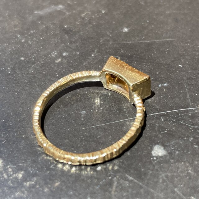 バイカラートルマリン 0.72ct バゲットカット ミル打ち留め シルバー