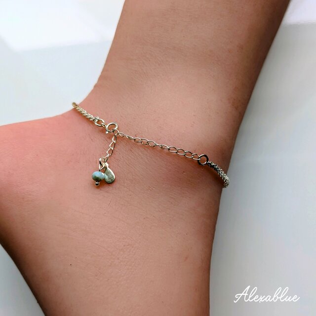 Luna Line アクア アンクレット アクアマリン付き シルバー925