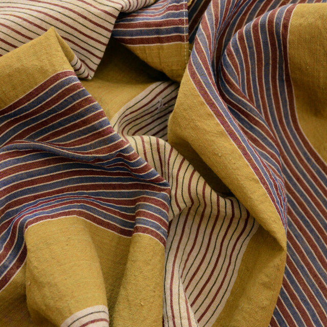 ジャパンヴィンテージ木綿風呂敷 縞模様（昭和中期）88×93cm ｜ 和のリメイク素材・飾り布に