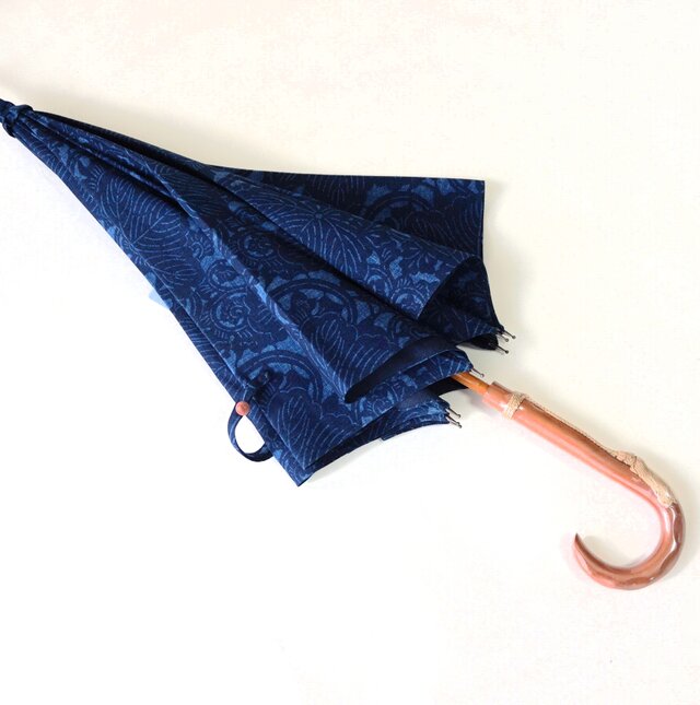 襤褸日傘★藍染古布★ハンドメイド 青藍工房 藍染日傘 臈纈染 | ギフトショップ Nihon Miyabi 通販