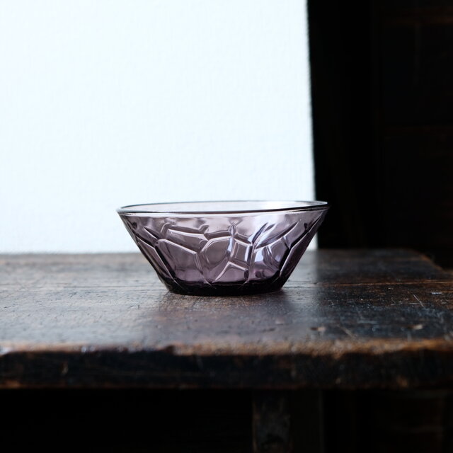 紫で素敵◇プレスガラス紫小鉢 昭和レトロ 古民家 古道具 ガラス