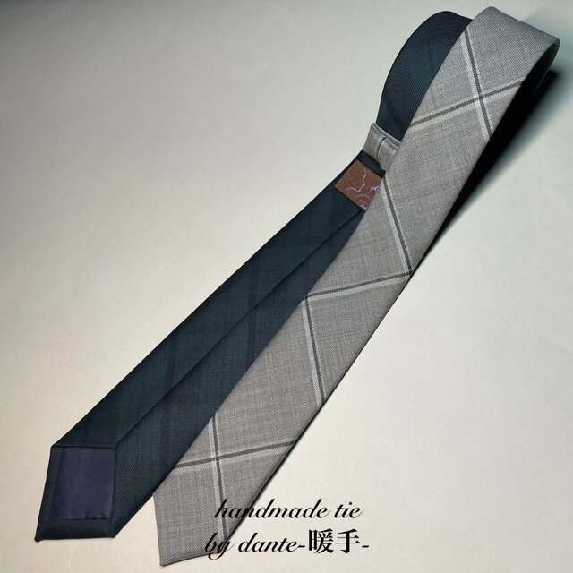 【限定】　ナロー　ネクタイ　グリーン　チェック　プレゼント　ギフト　バイカラー　【別途】名入れ　イニシャル　刺繍　