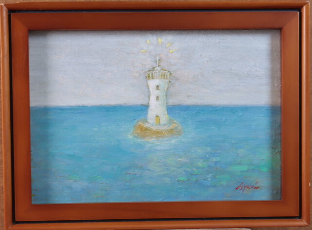 油絵「灯台」 | iichi 日々の暮らしを心地よくするハンドメイドや