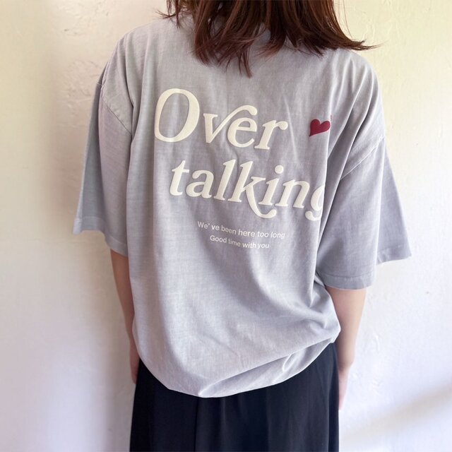 【女子会】❤️がかわいい大人ラブリーロゴTシャツ/くすみカラー/グレー