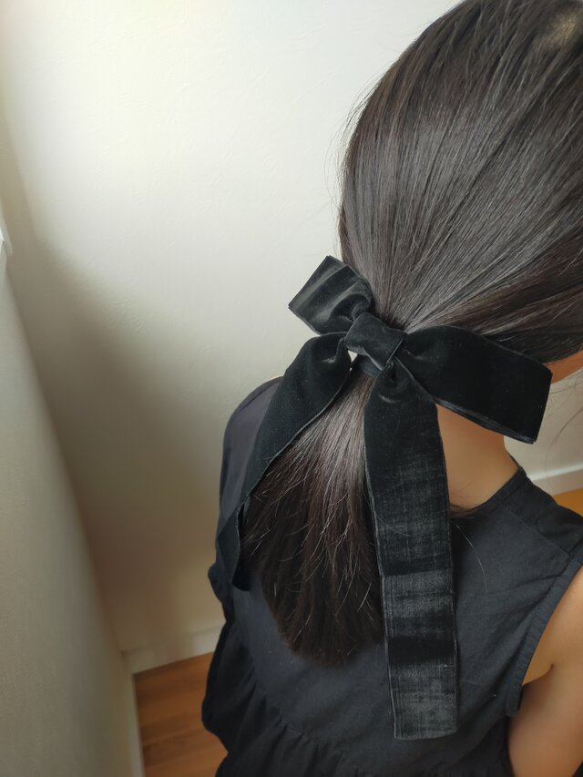アレク　14〜15cm 黒ベルベットリボン　お写真追加しました he-b134-10.jpg