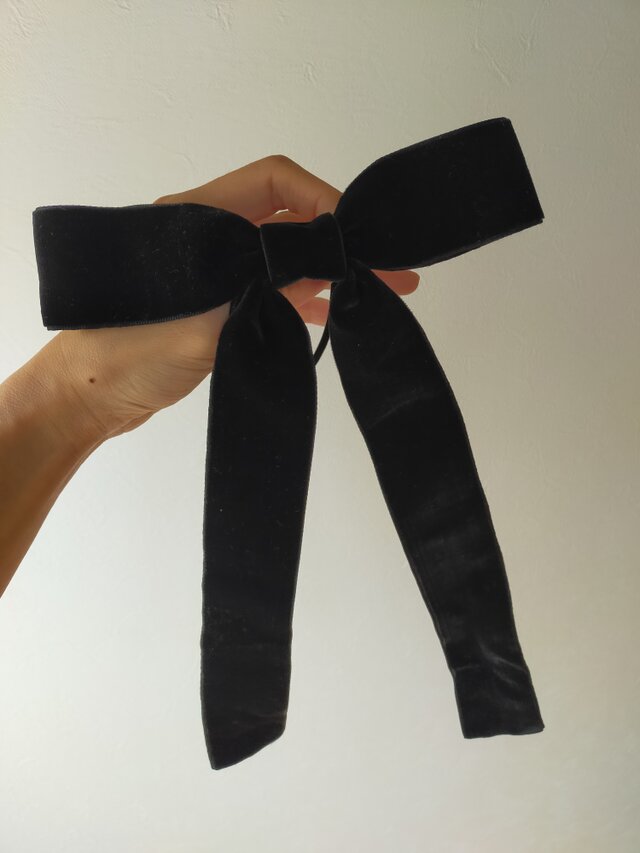アレク　14〜15cm 黒ベルベットリボン　お写真追加しました Amazon.co.jp: Chez-M- 豪華 両面 ベロア リボン 黒 25mm幅 38mm