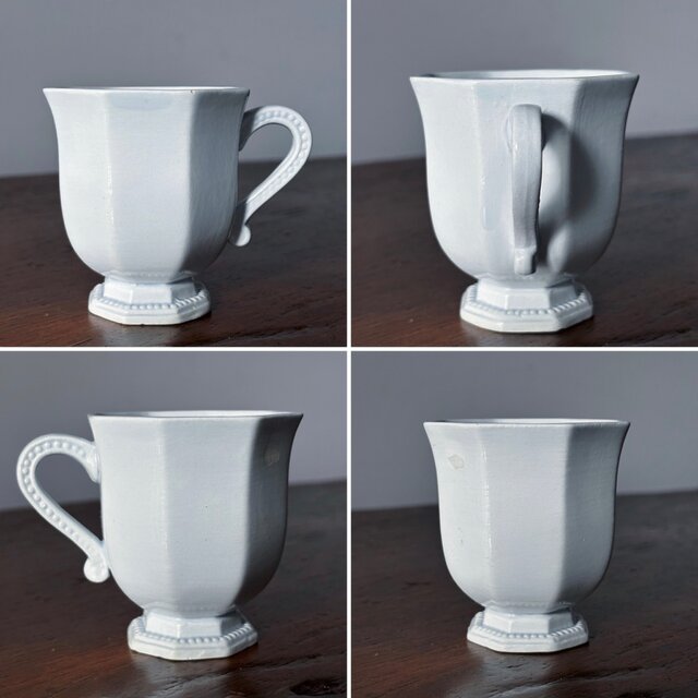 Creil&Montereau 水色 オクトゴナル カップ アンド ソーサー フランス